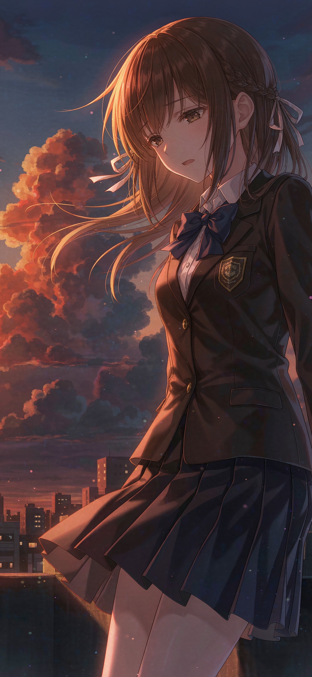 天台暮色 · 1179×2556 动漫壁纸
