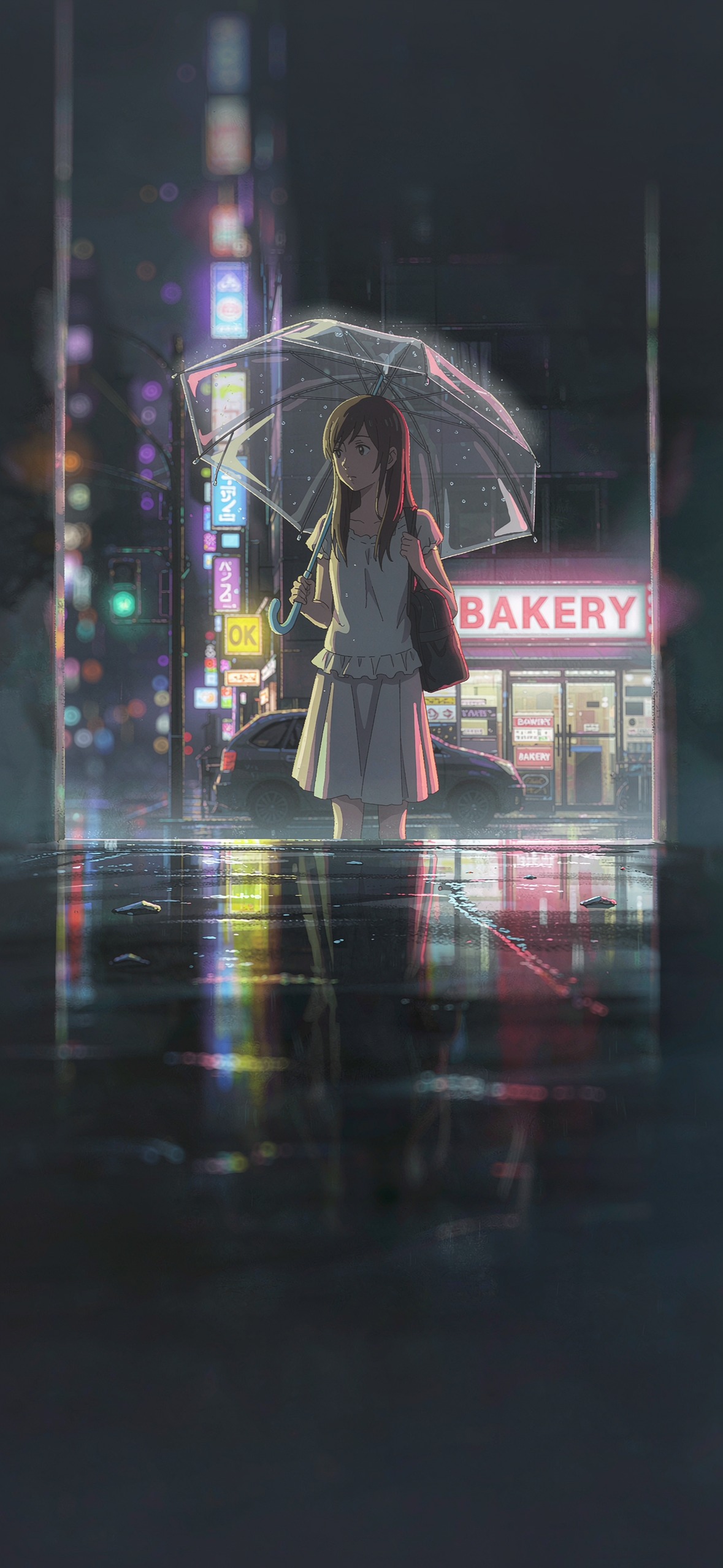 雨夜霓虹 · 1179×2556 动漫壁纸