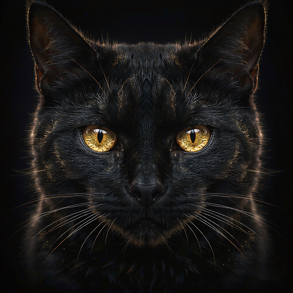 金瞳黑猫 · 1024×1024 高清壁纸