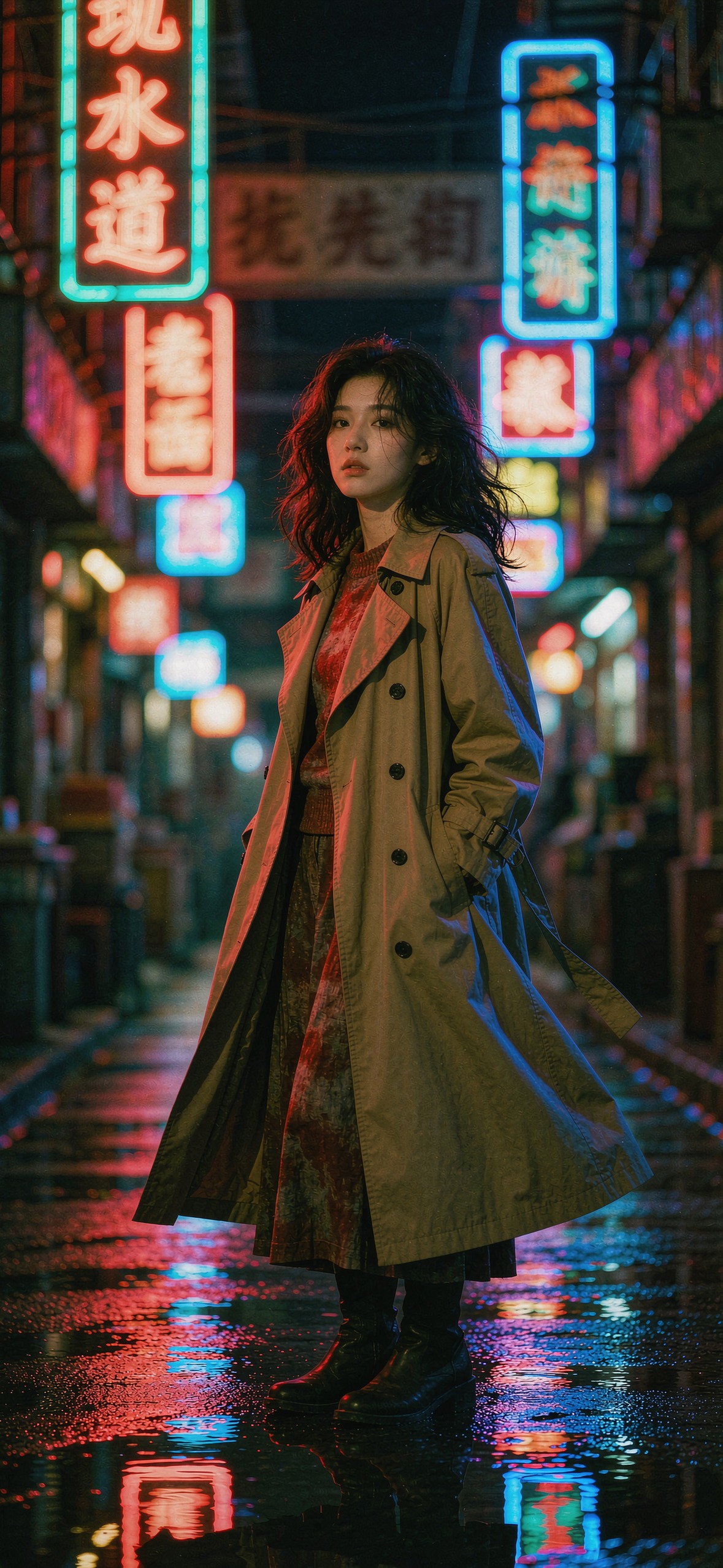 港风霓虹 · 街头人像 · 1179×2556 美女帅哥壁纸