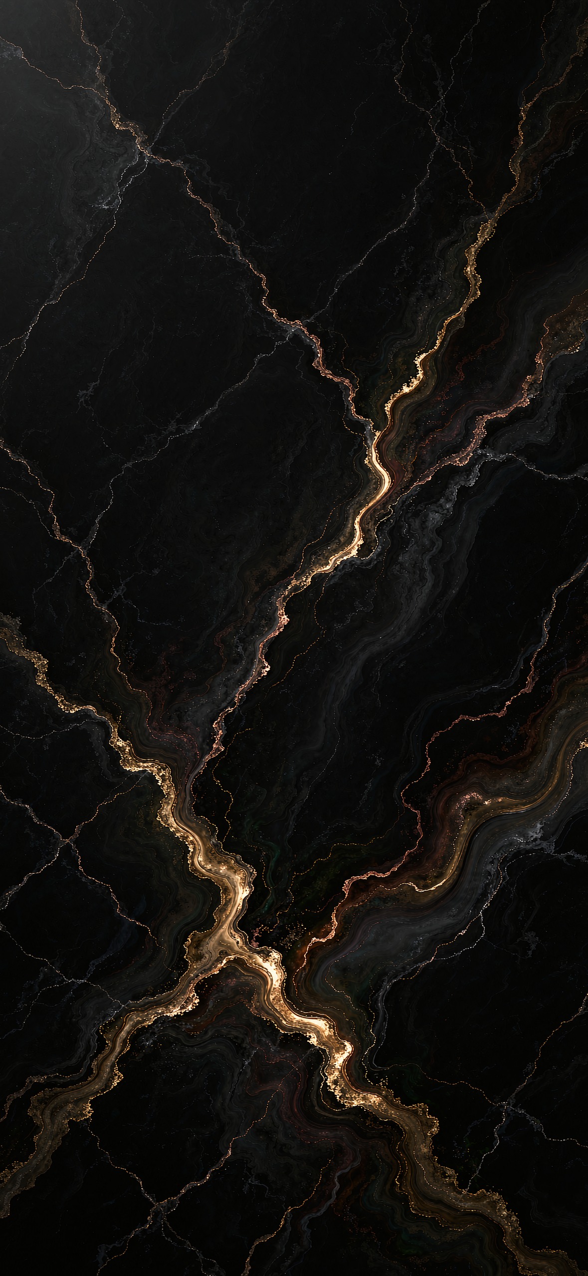 曜石金脉 · 1179×2556 暗黑壁纸
