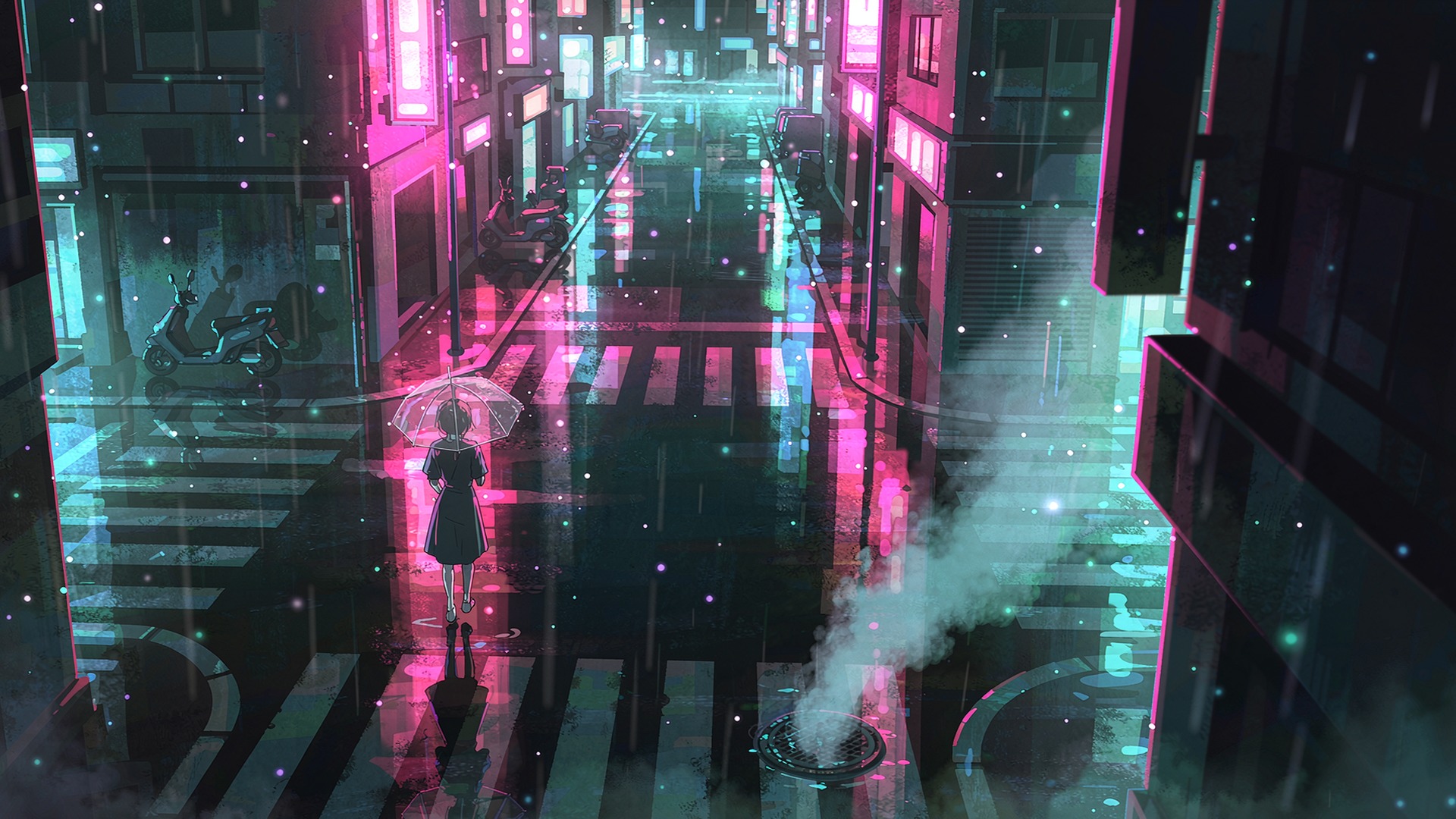 雨夜霓虹街