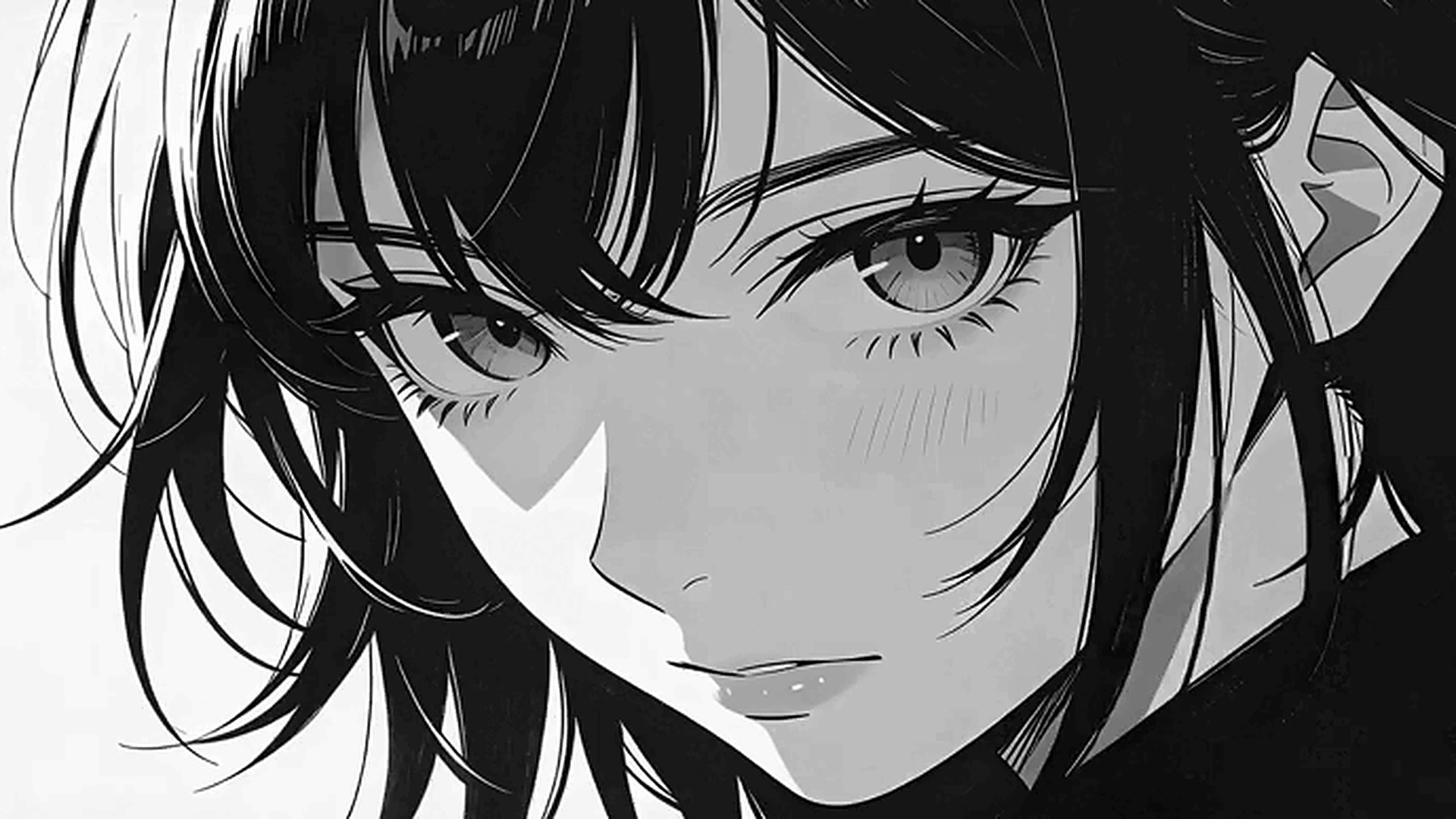 眨眼动漫少女 · 1920×1080 高清壁纸