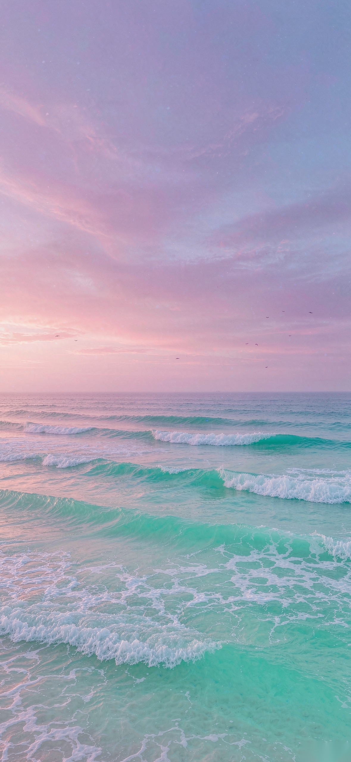 粉霞青浪