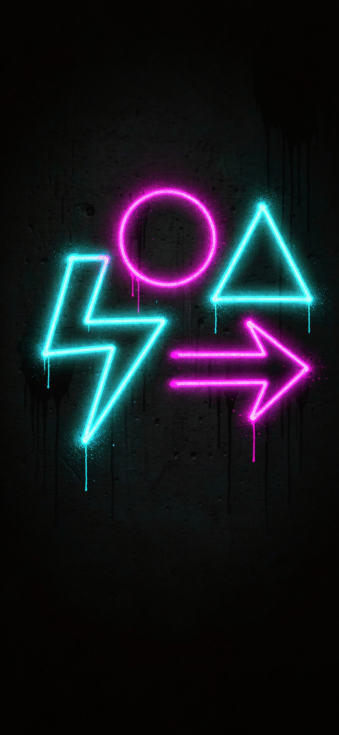 几何涂鸦·夜 · 1179×2556 手机壁纸