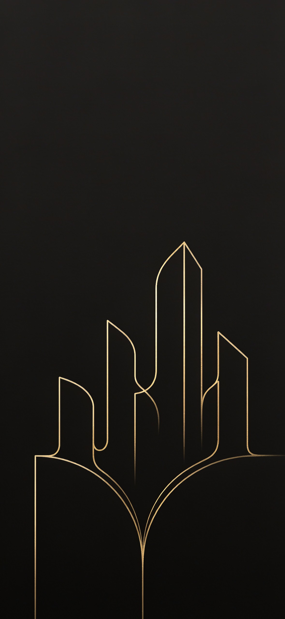 黑金线稿都市 · 1179×2556 手机壁纸